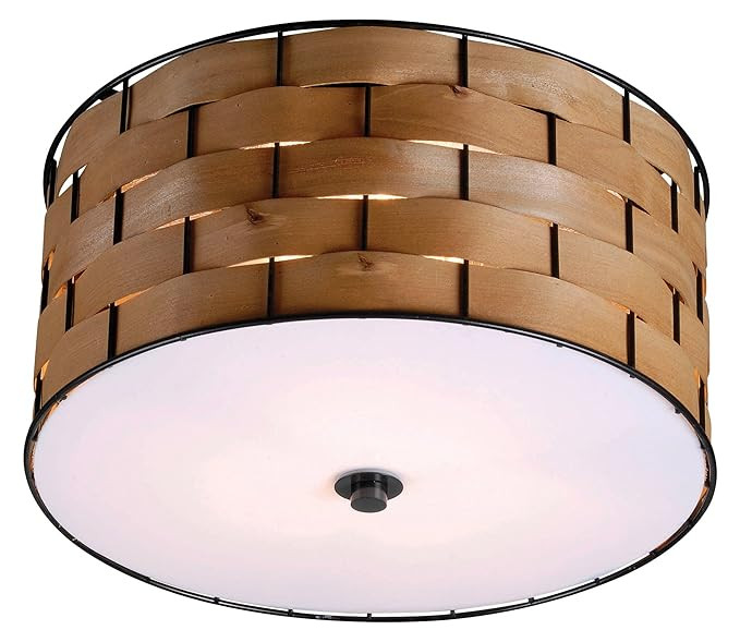 Kenroy Home 92044DWW Flush Mount, Dark Woven Wood Finish | Amazon (US)