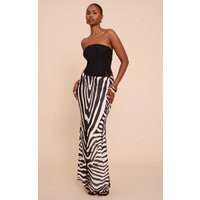 Black Print Chiffon Maxi Skirt | PrettyLittleThing US