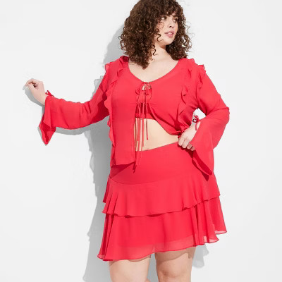 Women's Tiered Chiffon Mini A-Line Skirt - Wild Fable™ RedThis item is not available | Target