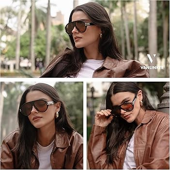VANLINKER Polarized Retro Oversized Aviator Sunglasses Womens Mens Trendy 70s Vintage Sun Glasses... | Amazon (US)