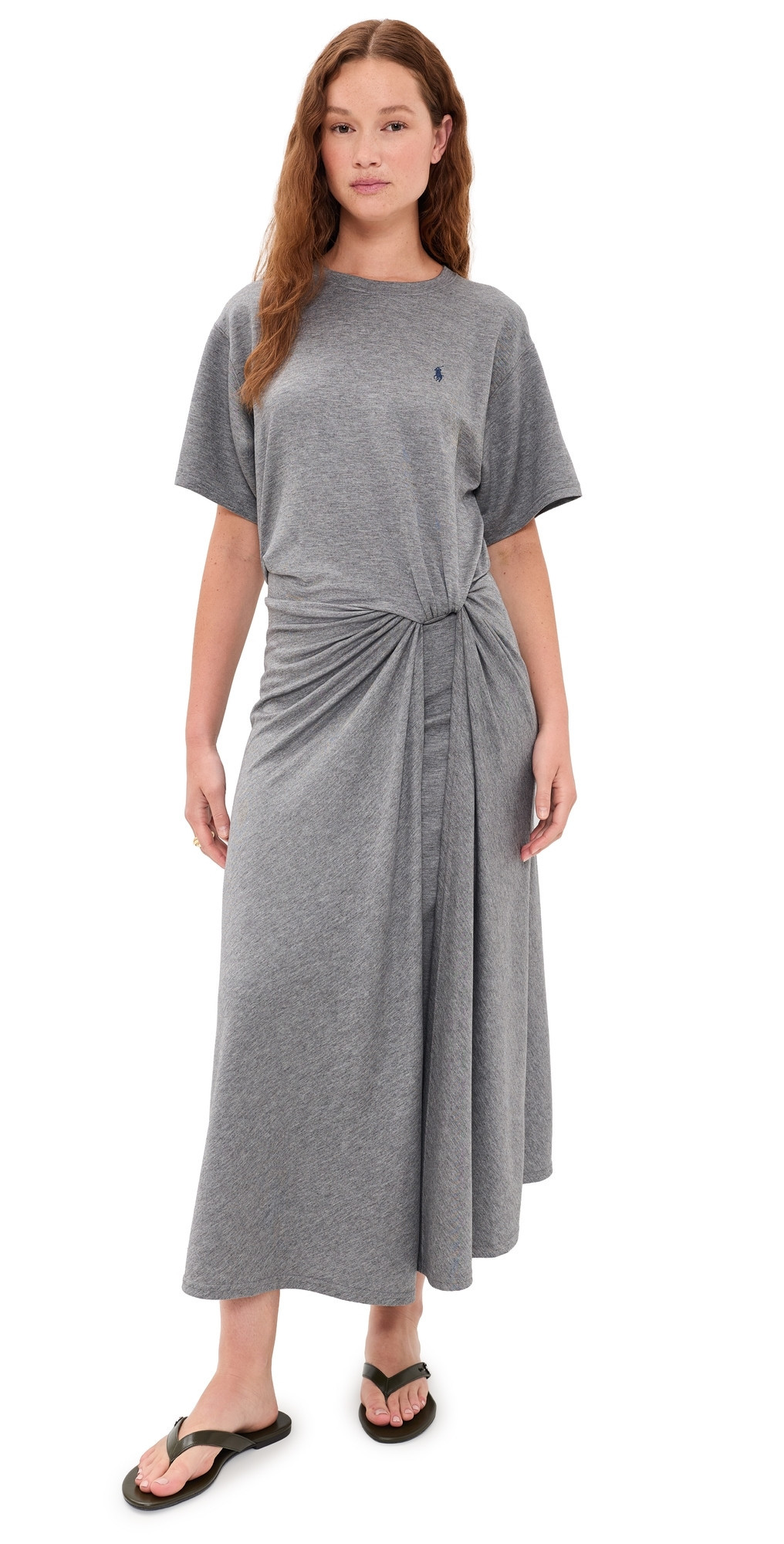 Polo Ralph Lauren Knit T-Shirt Dress COBBLESTONE HEATHER XL | Shopbop