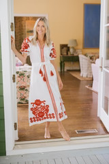 Short Sleeve Coatue Caftan - Earth | Julia Amory