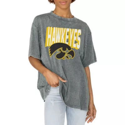 Gameday Couture NCAA Iowa Hawkeyes Solid Defense Oversized T-Shirt, Grey, Small | Belk