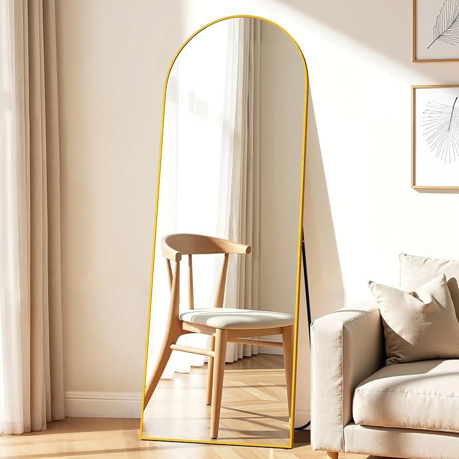 Simple Deluxe Arched Full Length Mirror, 64"×21" Large Mirror, Full Length Mirrors for Home Wall... | Amazon (US)