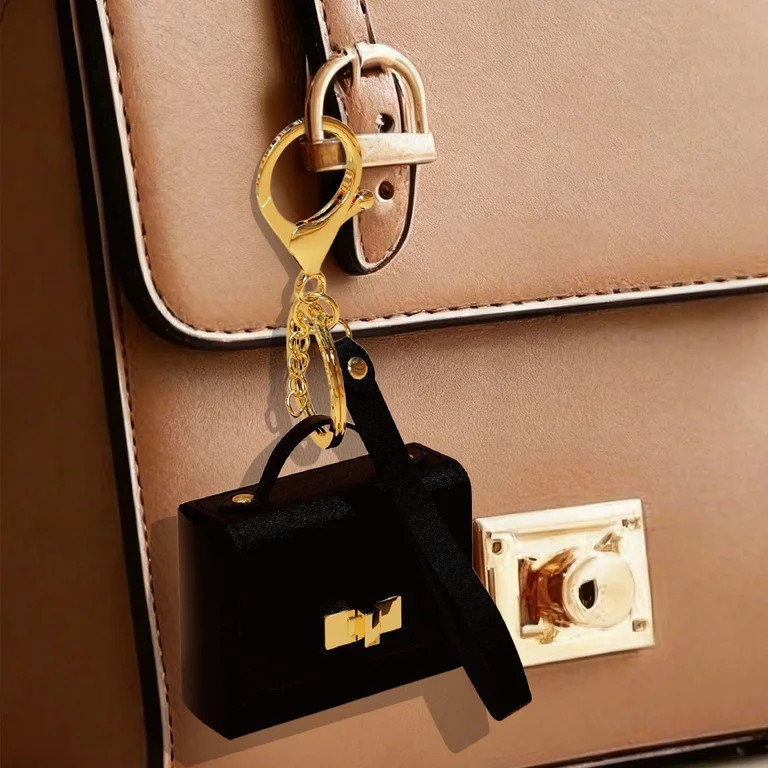 Luoshdecor Mini Leather Handbag Keychain,Bag Charms Purse Key Chain,Gift for Women,Black | Walmart (US)