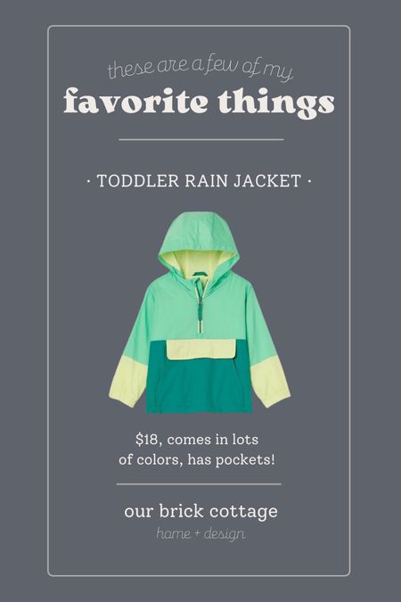 Toddler windbreaker and rain coat. The color block, 90s style is so cute and my daughter loves the pockets. 

#LTKfit #LTKFind #LTKkids