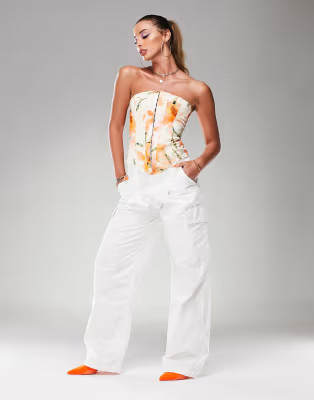 ASOS DESIGN oversized cargo pants in ecru | ASOS (Global)