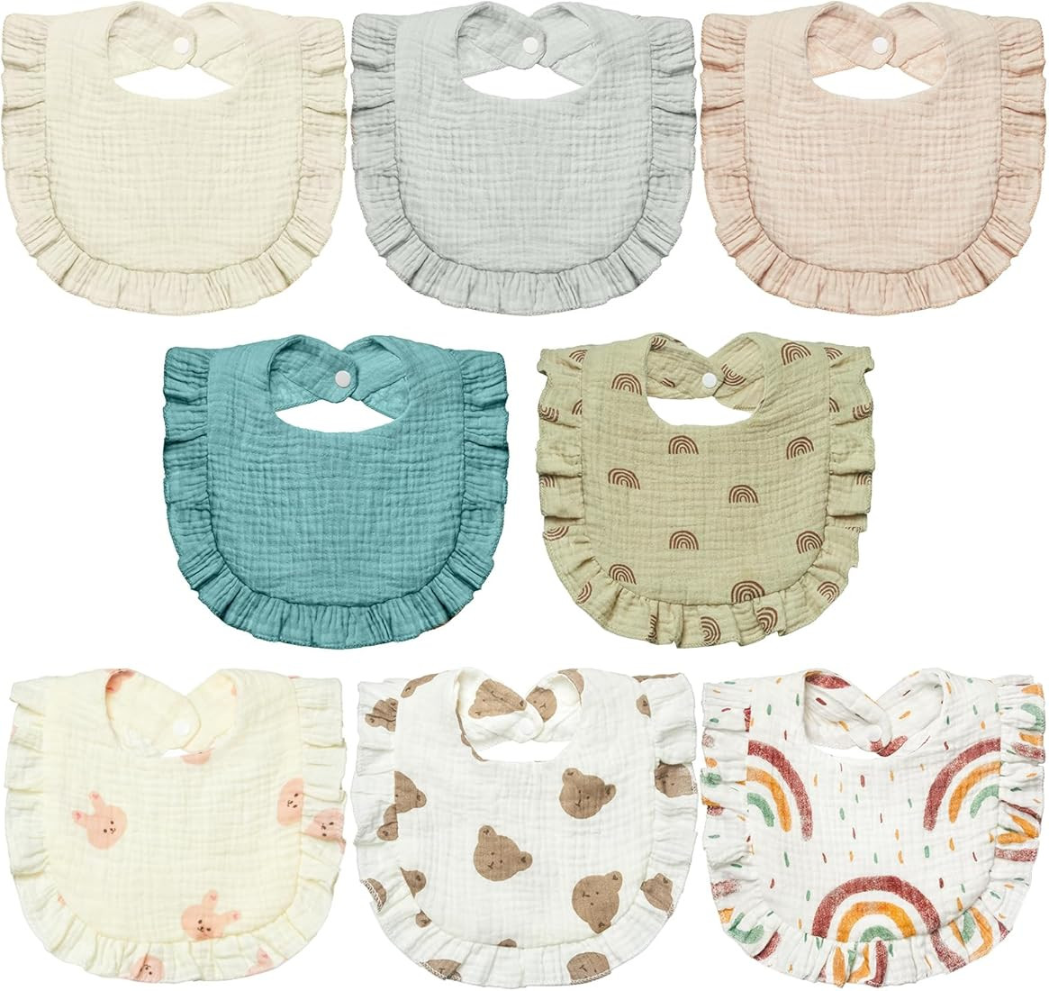 Muslin Baby Drool Bibs - 8 Pack Baby Bandana Drool Bibs Cotton Unisex | Amazon (US)