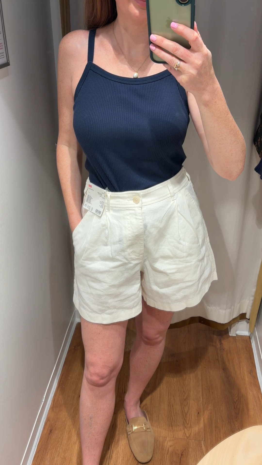 The easiest summer outfit formula: a great tank + linen shorts. 💙🤍 UNIQLO continues to be one of my favourite places for affordable wardrobe staples that look and feel so much more expensive than they are. Wearing a Medium in the Square Neck Camisole Bra Top and a Small in the linen blend shorts. 

 #LTKuk #LTKsummer #LTKtravel