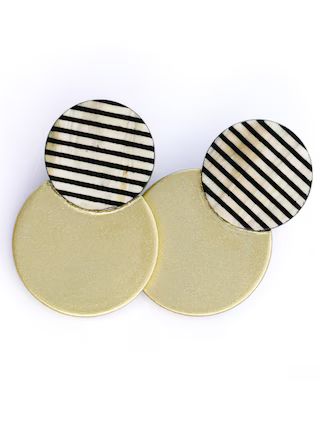 Gold Tuxedo Stripe Circle Earrings | Gap (US)