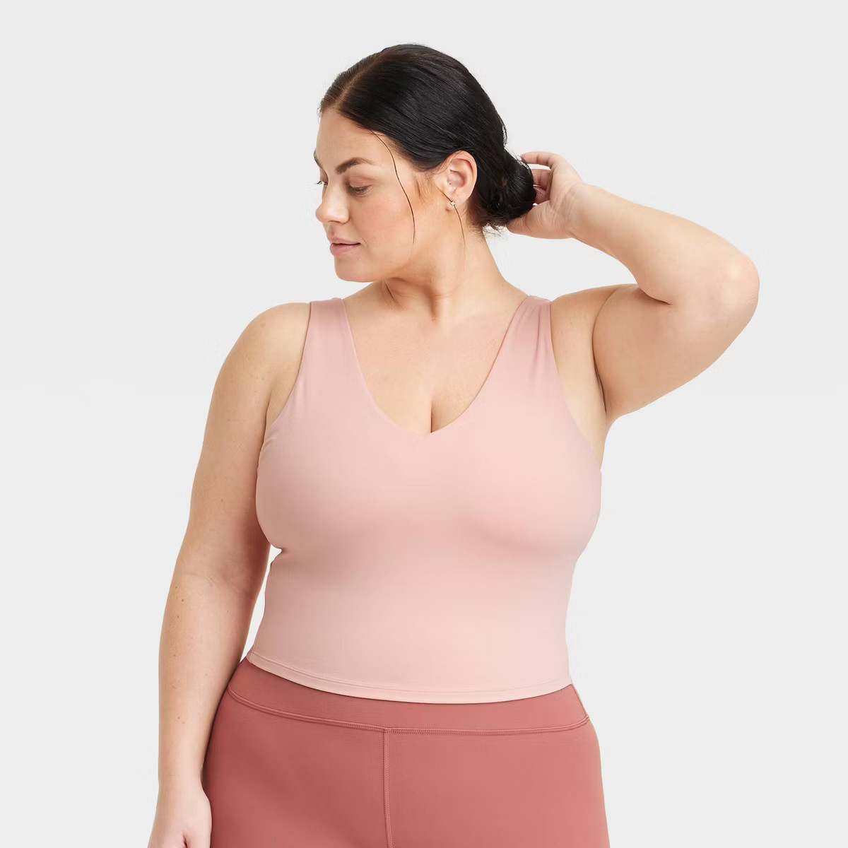 Women's Flex Light Support V-Neck Cropped Sports Bra - All In Motion™ | Target