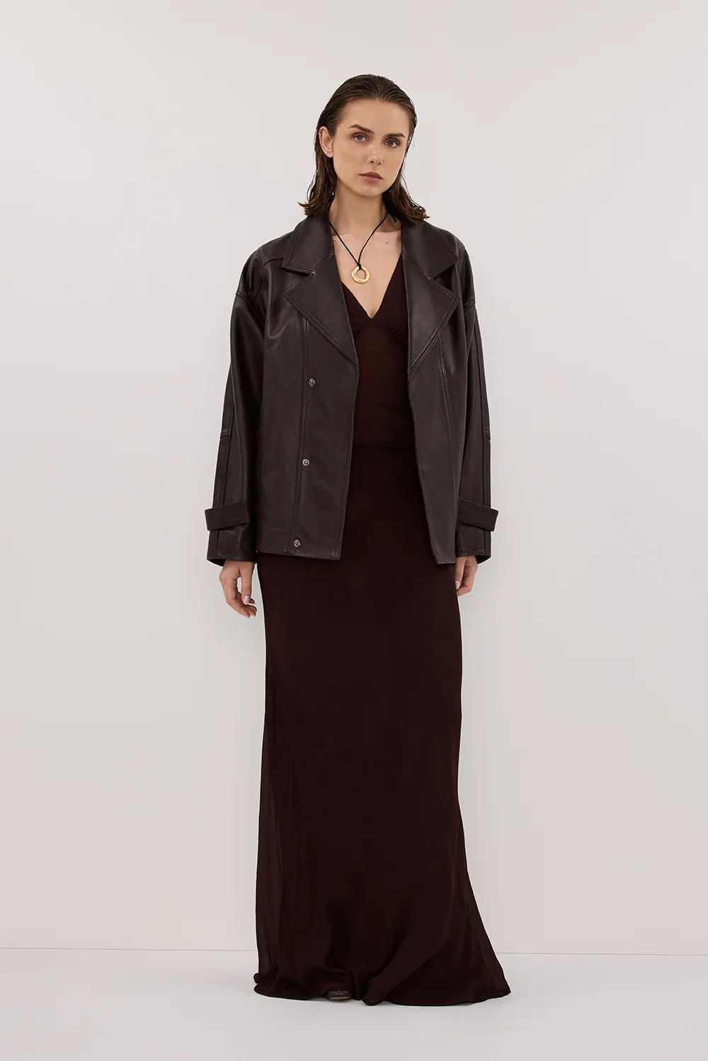 CARLY DARK CHOC MIDI SKIRT | DISSH