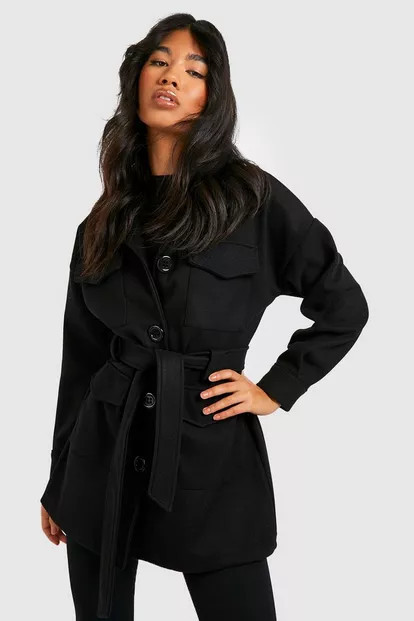 Belted Utility Shacket | Boohoo.com (US & CA)