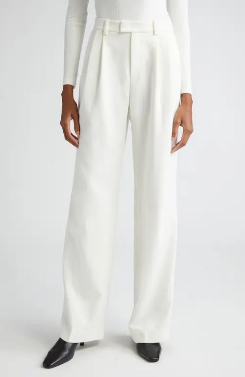 Favorite Daughter The Agnes Pleat Front Wide Leg Pants in Ivory at Nordstrom, Size 12 | Nordstrom
