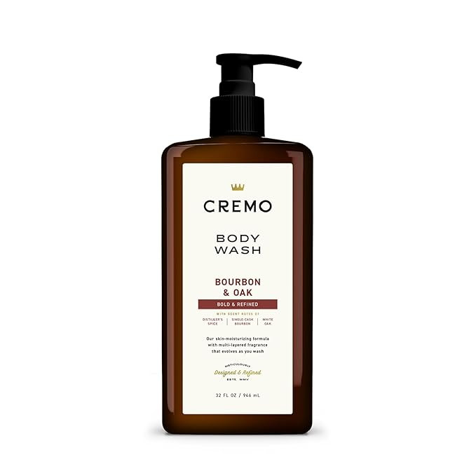 Cremo Rich-Lathering Bourbon & Oak Body Wash for Men, Notes of Distillers Spice, Fine Bourbon and... | Amazon (US)
