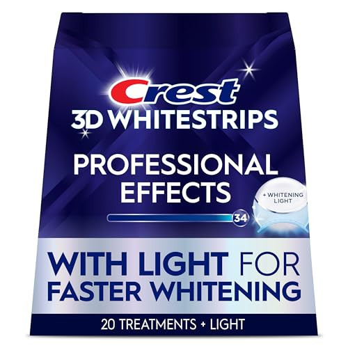 Crest 3D Whitestrips Professional Effects + LED Light – Teeth Whitening Kit, 1 Light + 20 Treatments, Each with 1 Upper/1Lower, 40 Strips – Crest 3DWhite Teeth Whitening Strips | Amazon (US)