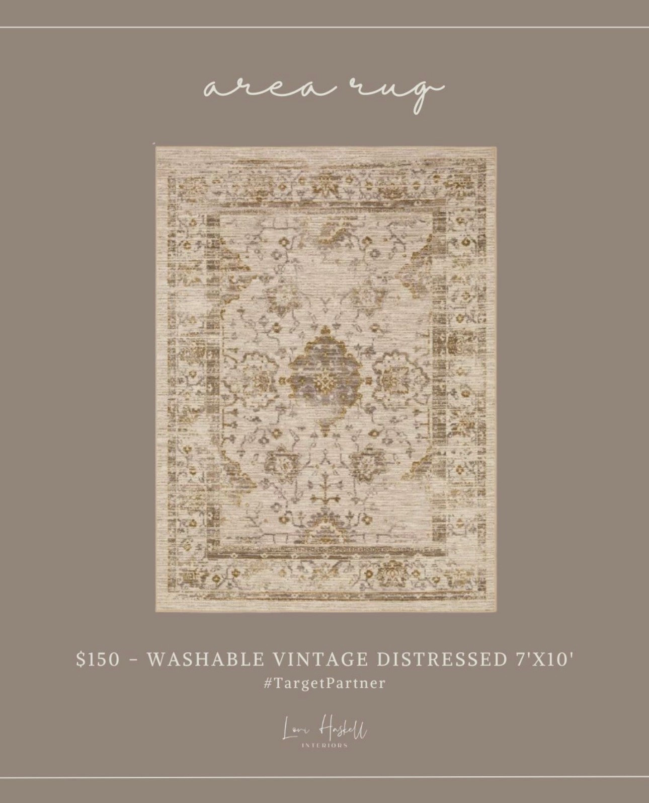 Washable vintage distressed area rug 7'x10' #TargetPartner 



#LTKOver40 #LTKHome