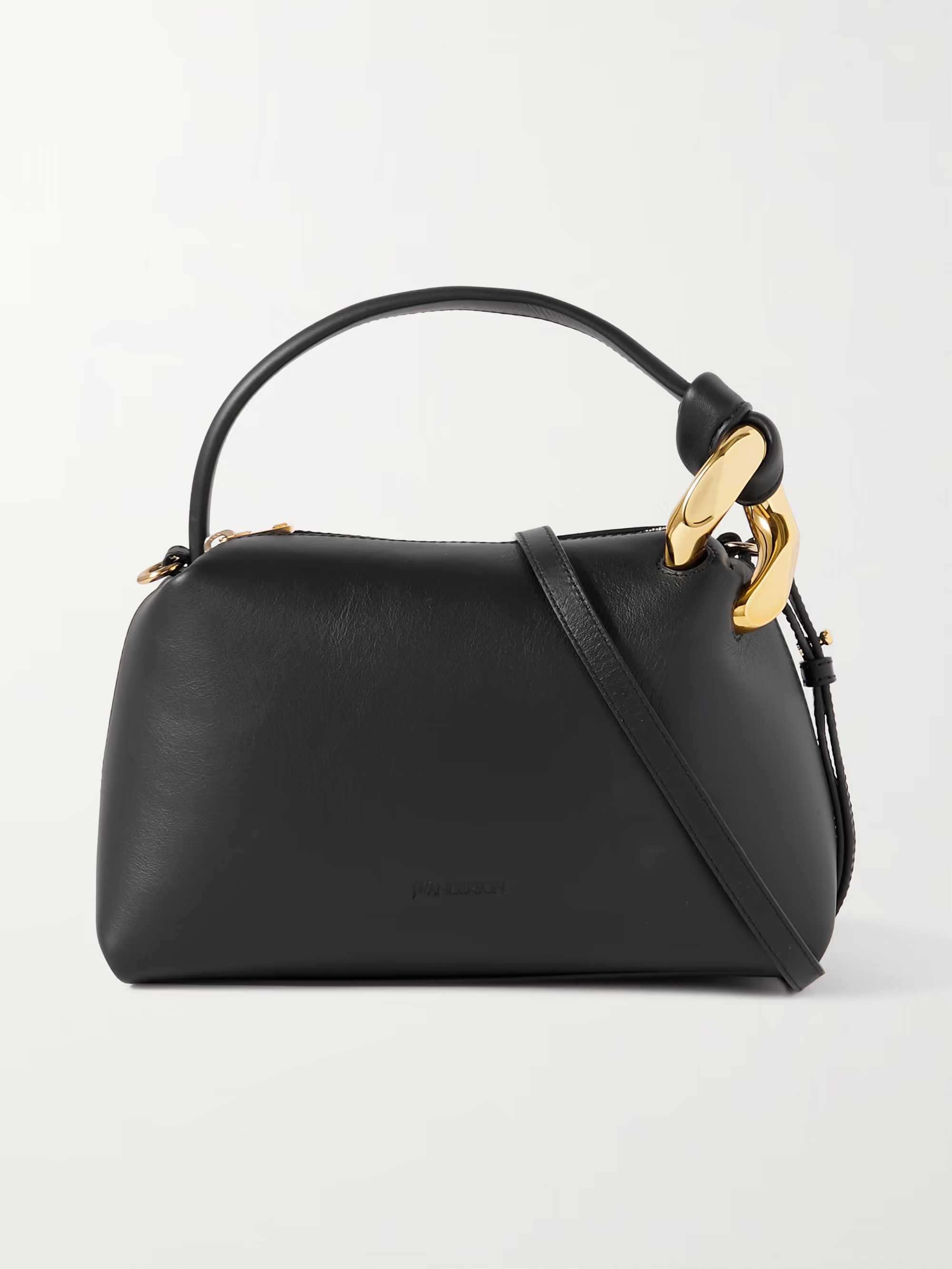 JWA Corner small chain-embellished leather shoulder bag - black - One Size | NET-A-PORTER (UK & EU)