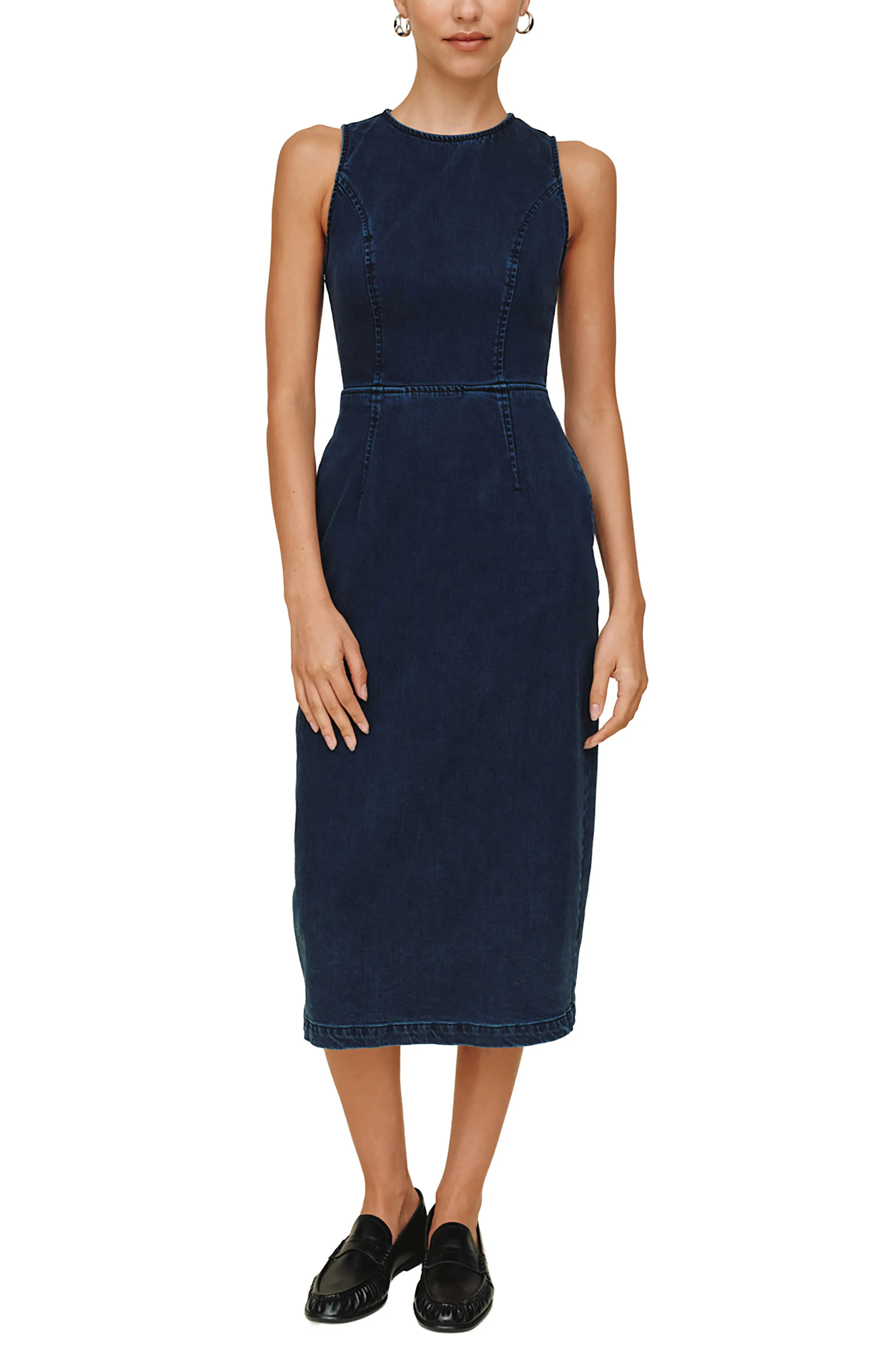 Bella Dahl Zip Back Sleeveless Dress in Midnight Artic Wash at Nordstrom Rack, Size Small | Nordstrom Rack