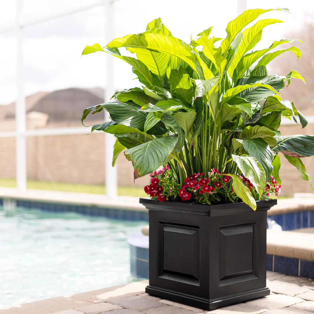 Nantucket Square Resin Planter Box with Water Reservoir | Wayfair North America