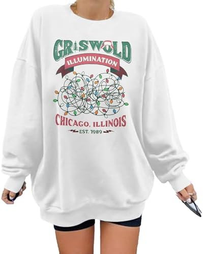 HEBBE Women Christmas Sweatshirts Oversized Funny Christmas Holiday Sweaters Xmas Casual Pullover... | Amazon (US)