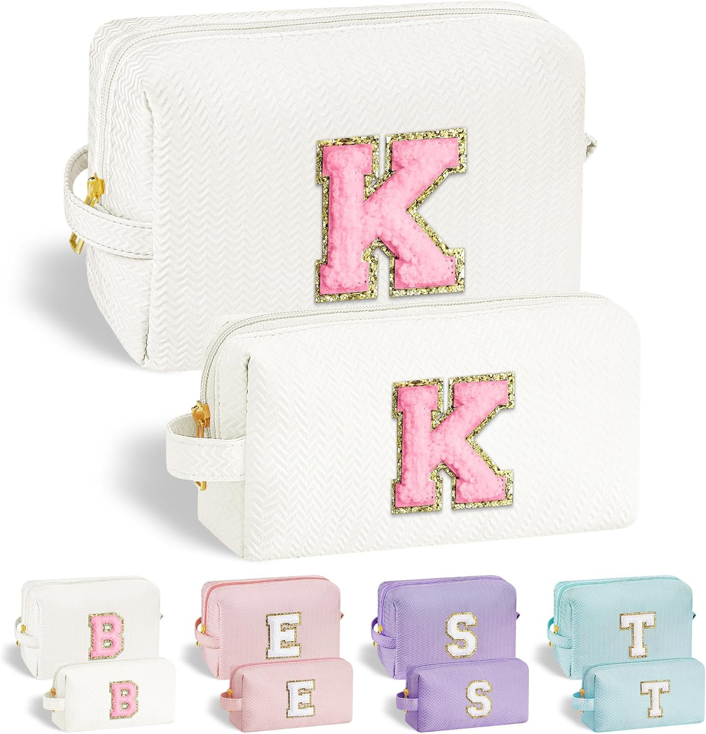 YOOLIFE Initial Makeup Bag | Teen Girl Gifts Trendy Stuff for Girls, Christmas Gifts | Stocking S... | Amazon (US)