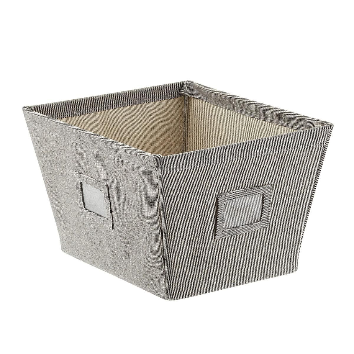 Grey Twill Open Storage Bin | The Container Store