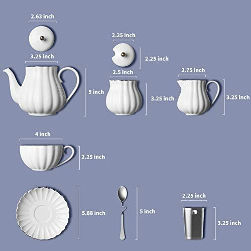 Amazingware Porcelain Tea Set - Tea Cup and Saucer Set Service for 6, with 28 oz Teapot Sugar Bow... | Amazon (US)