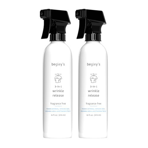 Begley's 3-in-1 Wrinkle Remover, Quick Fix Wrinkle Release, Static Cling Remover, Odor Eliminator and Fabric Refresher Spray - USDA Certified Biobased - Fragrance-Free, 16 oz, 2 Pack | Amazon (US)