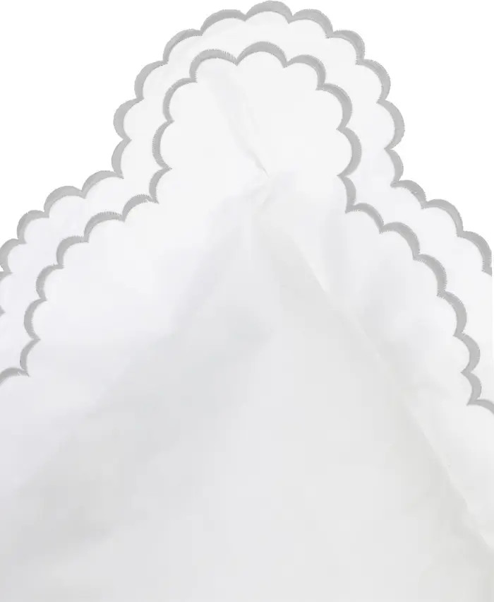 MELANGE HOME Embroidered Percale Crisp Cotton Double Scallopier Duvet Set | Nordstromrack | Nordstrom Rack
