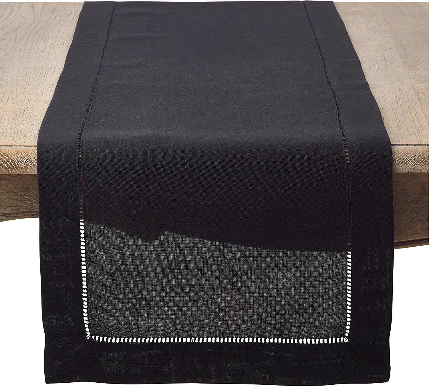 Hemstitched Trim Border Table Runner, 16' x 120', Black - Walmart.com | Walmart (US)