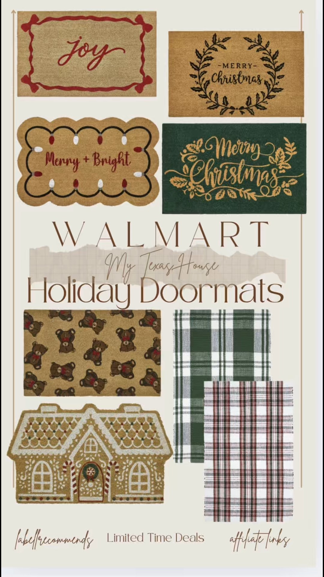 Walmart’s My Texas House Holiday doormats just launched. Perfect Christmas front door or front porch decor. 

#walmartfinds #doormats #frontporchdecor #christmasdecor #christmasdecorating #mytexashouse #walmarthome 

Christmas doormats, my Texas house Christmas decor, outside Christmas decorations, walmart holiday decor 

#LTKHome #LTKSeasonal #LTKFindsUnder50