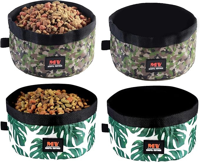 Mindful Ventures Collapsible Dog Bowl | 2 Pack | Portable Dog Water & Food Bowls | Travel Hiking ... | Amazon (US)