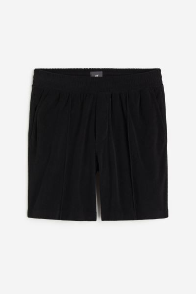 Regular Fit Terry Shorts - Black - Men | H&M US | H&M (US + CA)