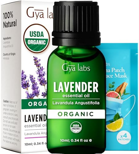 Gya Labs USDA Certified Organic Lavender Essential Oil for Diffuser - 100% Pure Natural Organic Lavender Oil for Hair & Skin, Aromatherapy for Relaxation - Self Care (0.34 Fl Oz) | Amazon (US)