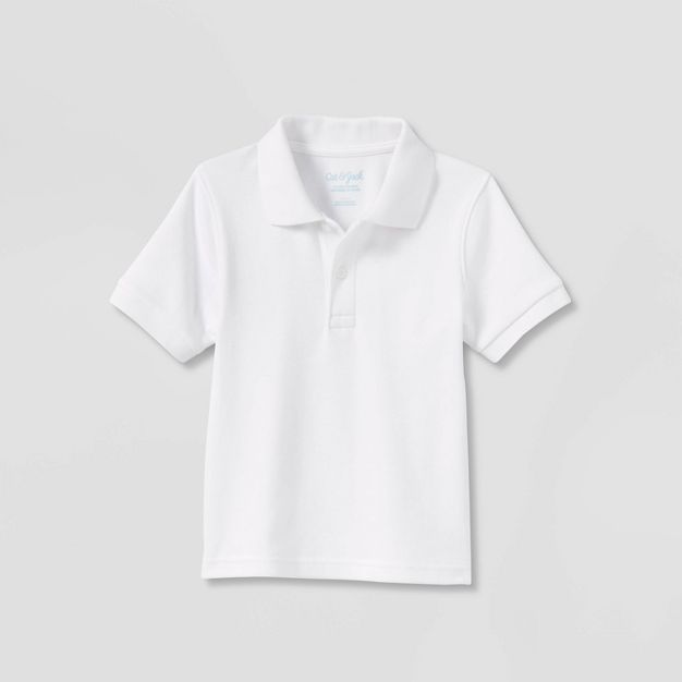 Toddler Boys' Short Sleeve Interlock Uniform Polo Shirt - Cat & Jack™ White | Target