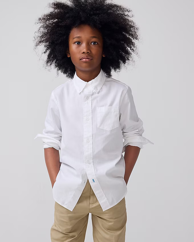 Kids' Secret Wash shirt in poplin | J. Crew US