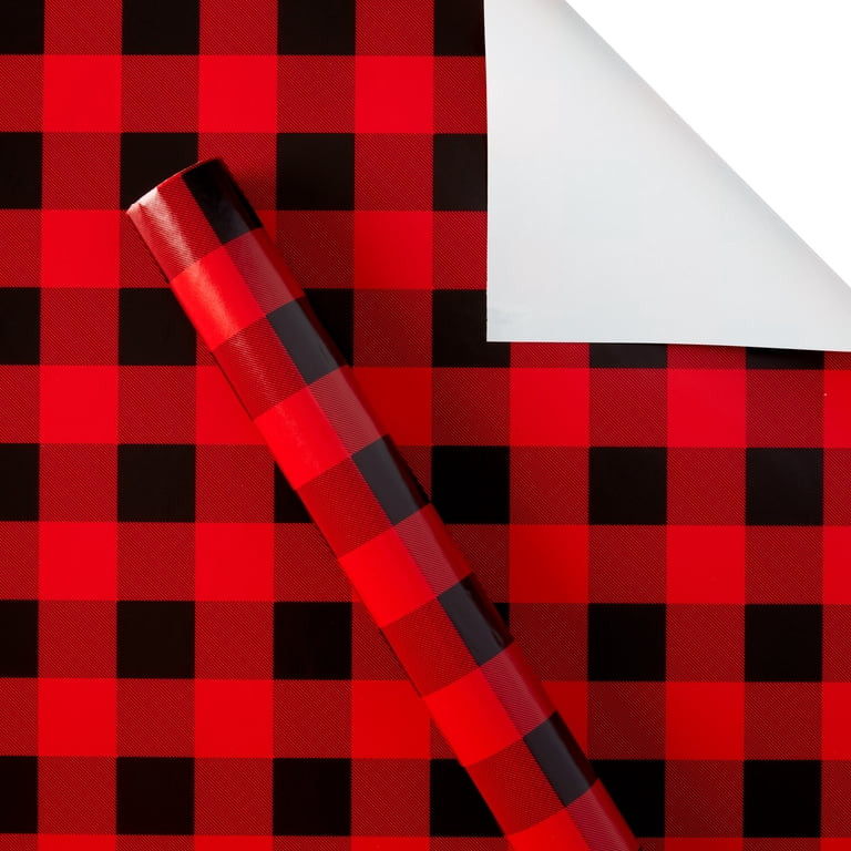 Red and Black Buffalo Plaid Premium Christmas Wrapping Paper, 30 in, 160 sq ft, by Holiday Time -... | Walmart (US)