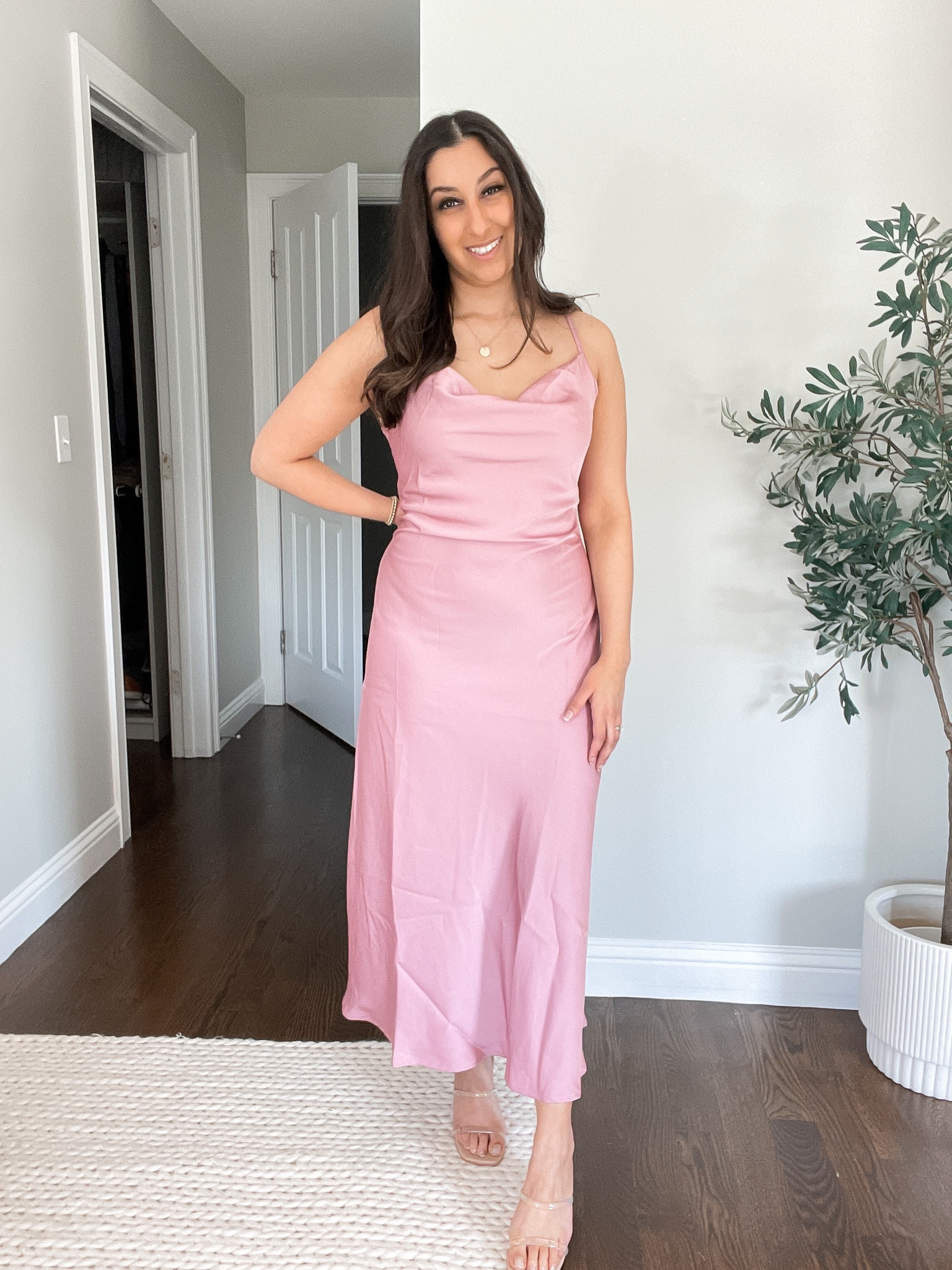 Love this amazon designer look for less for a spring or summer wedding guest! The fit is perfect and the color and quality are great! 💗

#LTKunder50 #LTKFind #LTKwedding