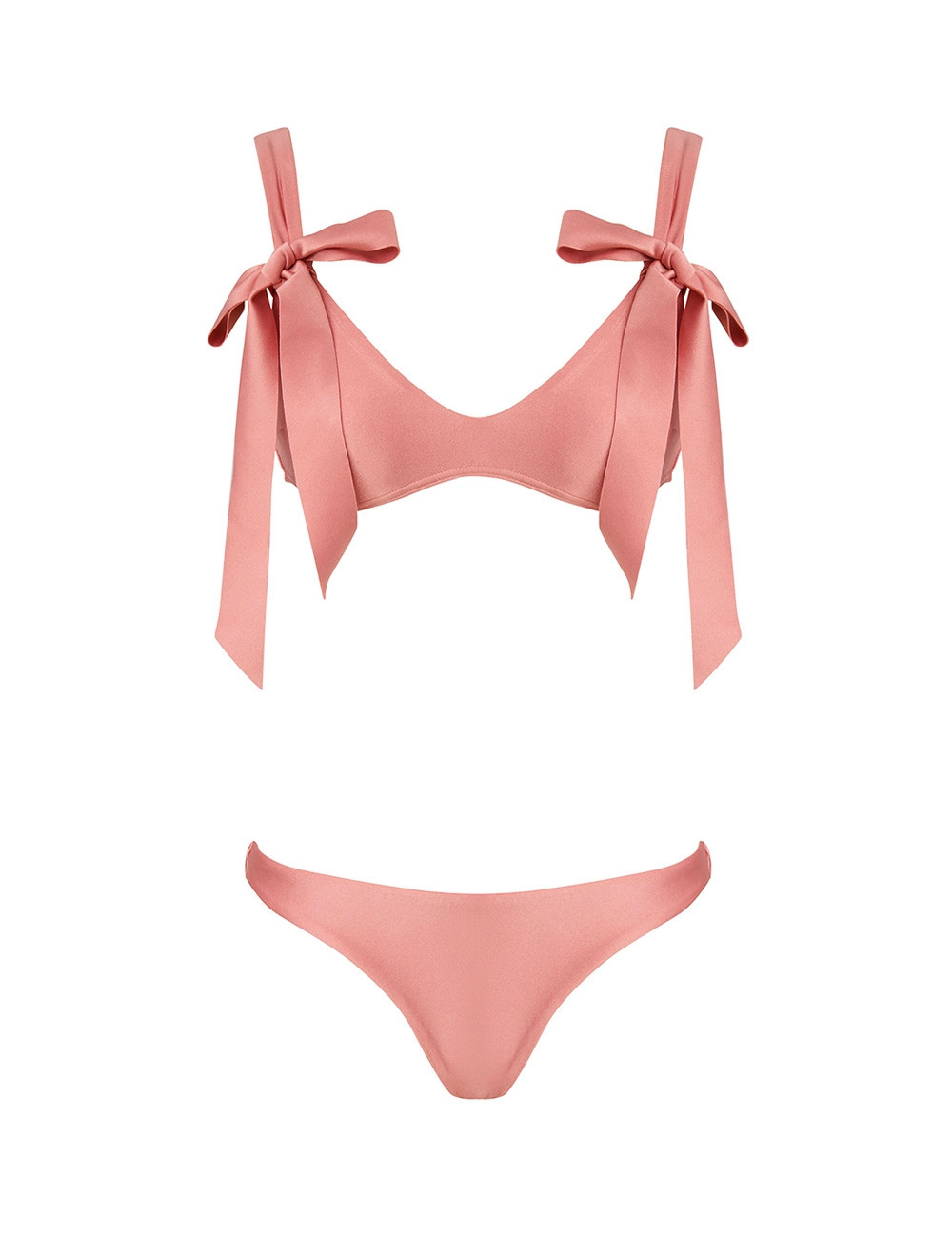 ZIMMERMANN Patience Bow Tie Bikini Dusty Rose Size 0 | ZIMMERMANN (US, CA, EU, MENA)