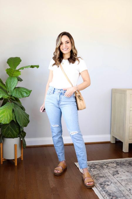 Jean - petite 24, 10” rise and true to size. Rigid with a little stretch. 

Top - xxs 
Shoes - tts and comfortable 

All 25% off for Madewell insiders (sign in or sign up for the discount) 

#LTKsalealert #LTKFind