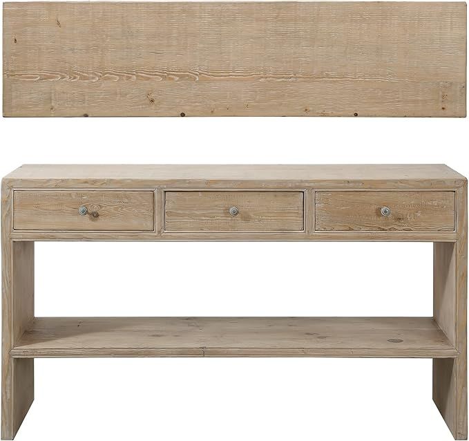 Lily’s Living 59 in. Wide Weathered Natural Wood Amalfi Entry 3 Drawers Console Table | Amazon (US)