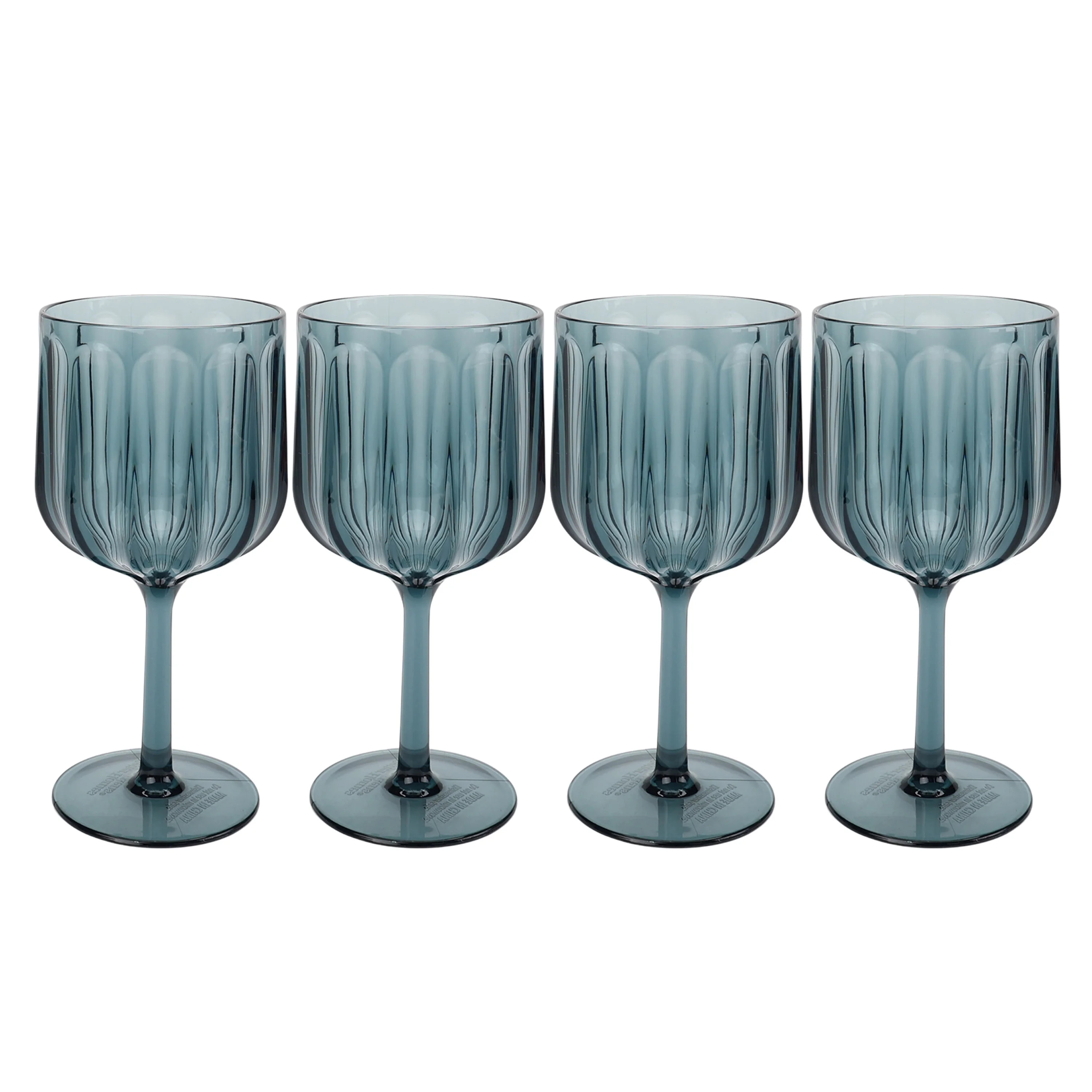 Better Homes & Gardens 4-Piece 17-Ounce Tritan Plastic Stemmed Wine Glass Set, Blue | Walmart (US)