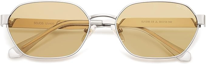 SOJOS Trendy Polarized Hexagon Sunglasses for Women Men, UV400 Retro Rectangle Shades SJ1238 | Amazon (US)