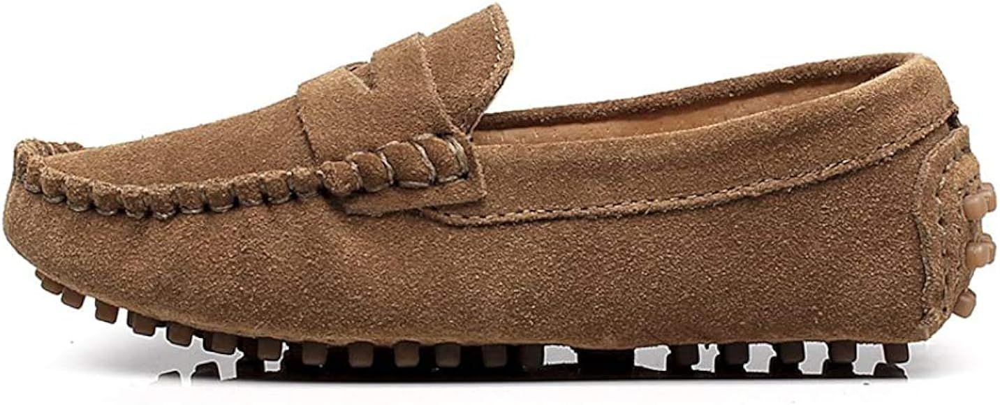 Shenn Boys' Cute Slip-On Suede Leather Loafers Shoes S8884 | Amazon (US)
