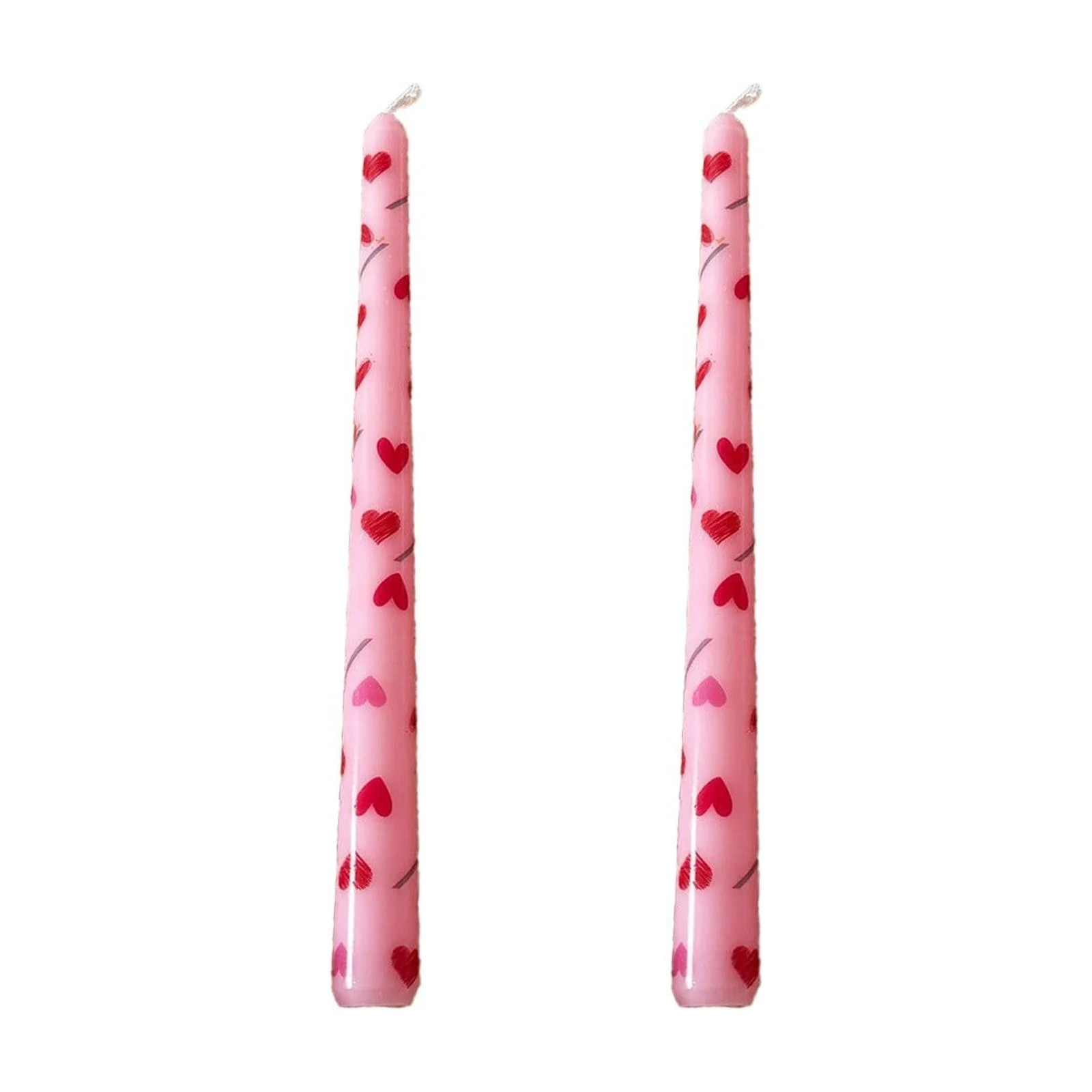 Valentine's Day Taper Candles, 2 Pack 10 Inch Tall Unscented Red Heart Candlesticks Unique Valent... | Walmart (US)