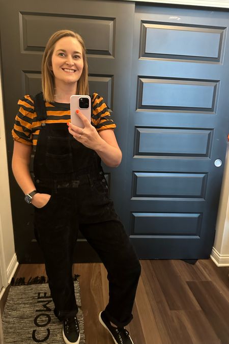 Sharing this high-low OOTD because everywhere I go, people ask where I got these corduroy overalls 😆

High:
Free People Ziggy Overalls

Low:
Amazon Basics Striped Top 



#LTKshoecrush #LTKstyletip #LTKunder100