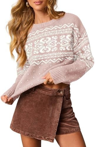 PRETTYGARDEN Women's Fair Isle Oversized Sweater | Amazon (US)