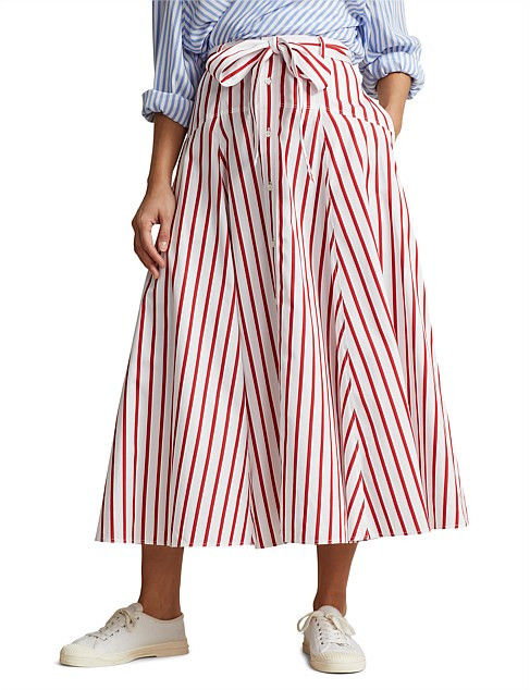 STRIPED COTTON A-LINE SKIRT | David Jones (Australia & New Zealand)