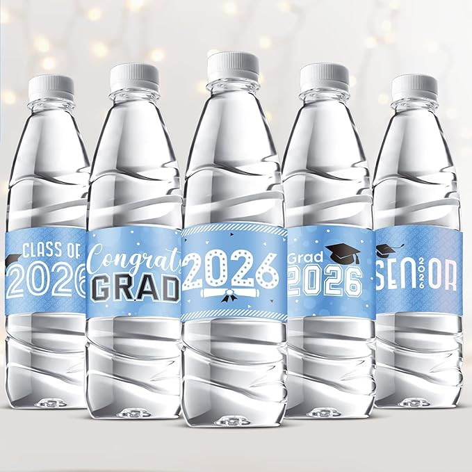 Outus 39 Pcs Graduation Decorations Water Bottle Labels 2026 Congrats Grad Stickers Class of Part... | Amazon (US)